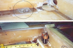 Optional Fuel Tank: Step 2. Tunnel area was prepared and installed as per the manual except foam was not used to create a slope from the back of the rear spar. Instead a smooth straight slope was created using small amounts of foam, Q-cell, and laminates from the projected opening in the fuel tank to the front side of the main spar shear web (basically the length of the fuel transfer tunnel only). After tunnels are installed, the forward panels must be trimed to match the tunnels.