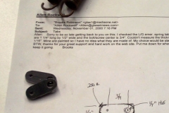 Fabricated the emergency gear spring tabs from steel. Thanks to Brooks Robinson for providing the dimensions for these parts that I was shorted by SHAI.