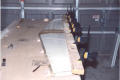 the horizontal stabilizer clamped down during the bonding of the spar.