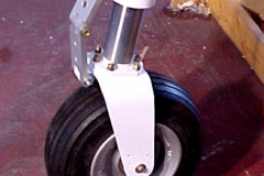 Painted lower forks on the nose gear.