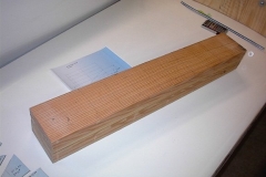 I cut and bonded six peices of 1x 6 fir together to make one blade blank.