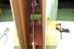 Cut the lead and mounted it to the counterweight arm. This photo shows the counterweight arm mounted to the elevator actuator arm.