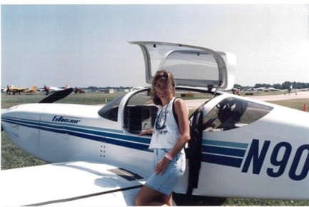 Another Oshkosh 1999 photo, this is my girl friend getting ready for a demo flight.