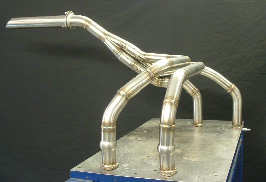 Glasair II exhaust system made from 321 stainless steel. It was built by PlaneXhaust Manufacturing Inc. Photo: PlaneXhaust Manufacturing.
