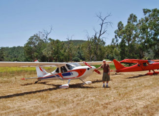 Chris Wills with the GlaStar (left) and Sportsman he built.