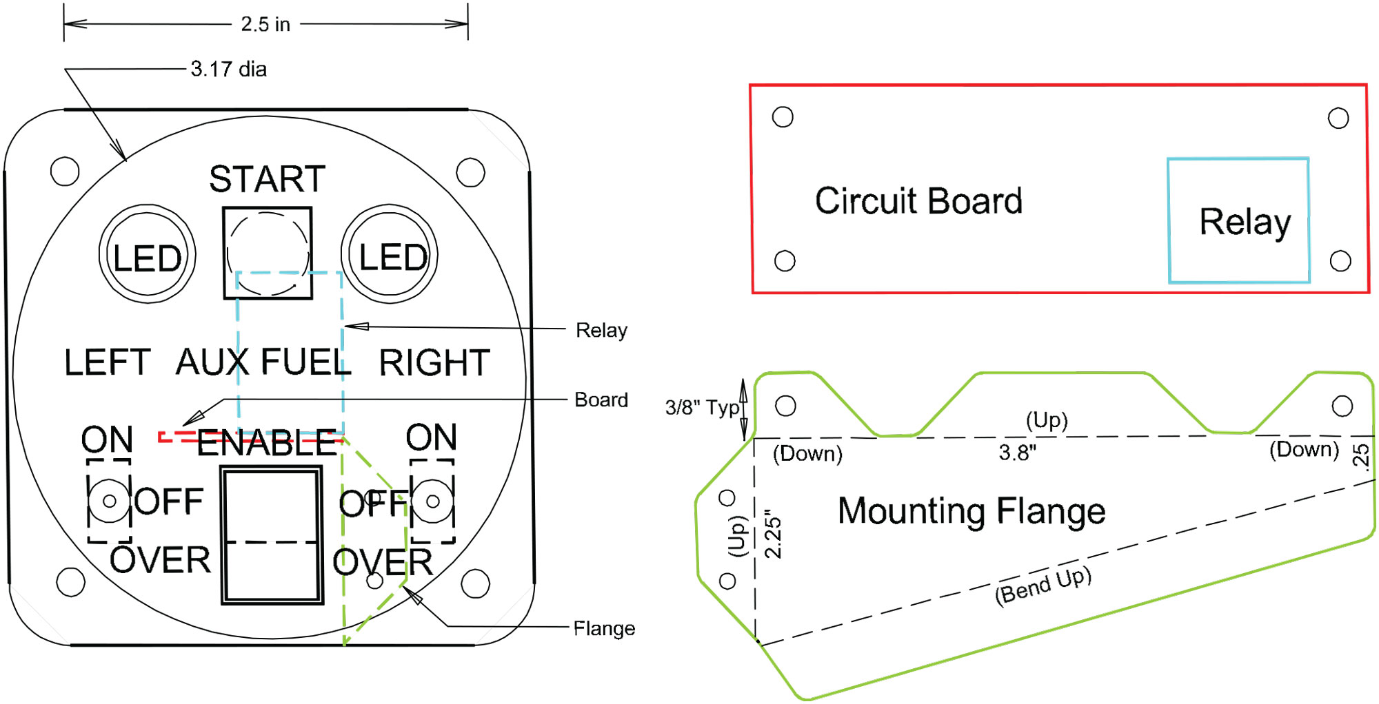 Figure 2. Mounting suggestion, Digital TDR Fuel Transfer Controller