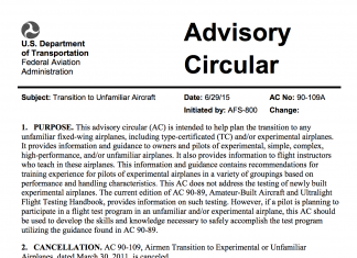 FAA Advisory Circular 90-109A