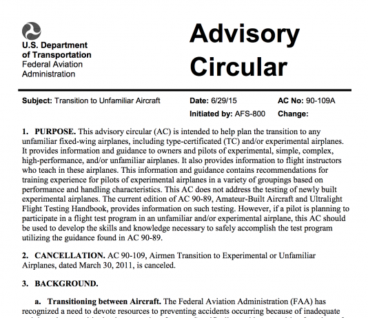FAA Advisory Circular 90-109A