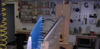 GlaStar rudder in the construction jig