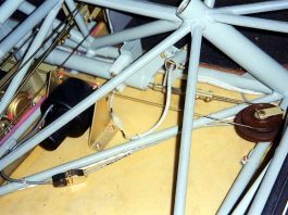 Roll servo located under the copilot seat.