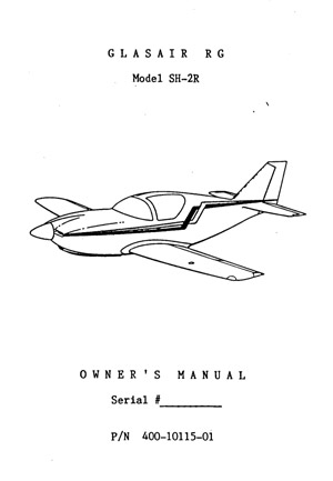 Glasair I-RG Owner's Manual (POH) - Glasair Aircraft Owners Association