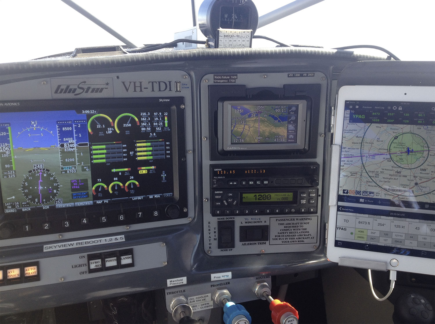 The "office" at 8340 feet tracking to Port Augusta.