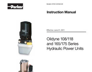 Oildyne 108/118 and 165/175 Series Hydraulic Power Units