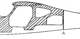 Spray Zolatone (or equv.) in shaded area prior to fuselage assembly.