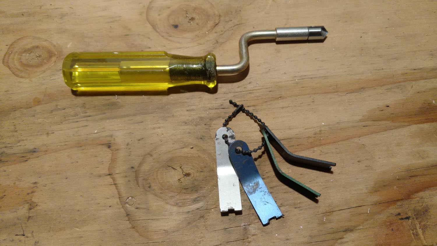 Deburring tool and rivet head gauge.