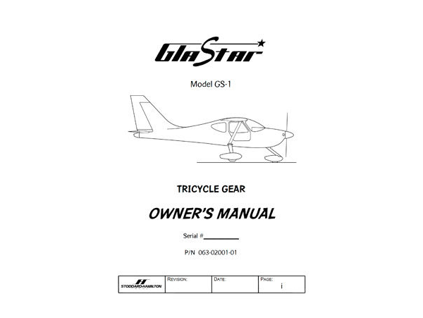 063-02001-01 and 02002-01 GlaStar Owner's Manual (POH)