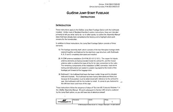 063-09035-01 GlaStar Jump-Start Fuselage Instructions