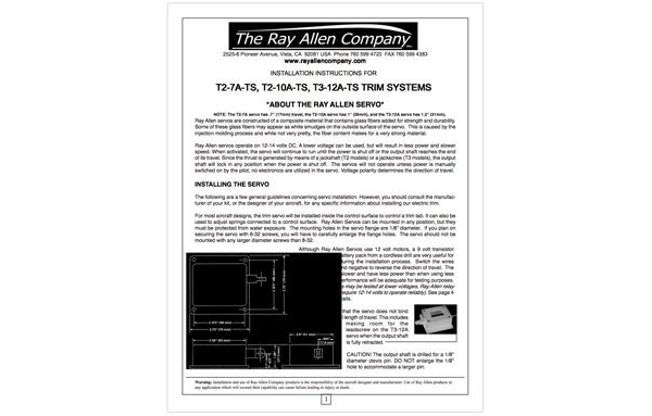 Ray Allen Trim Instructions T2 and T3