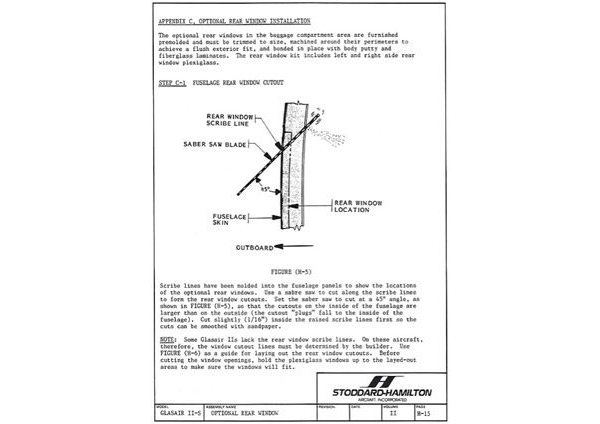 Glasair II-S Optional Rear Window Installation