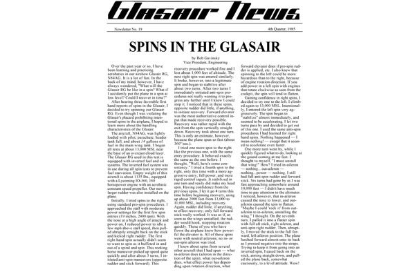 Glasair News 1985 Q4 #19