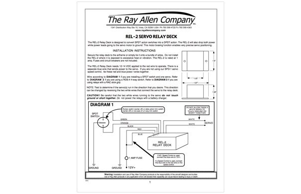 Ray Allen REL-2 Servo instructions