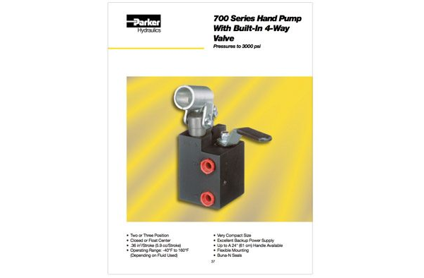 Parker Hydraulics 700 Series Hand Pump Info