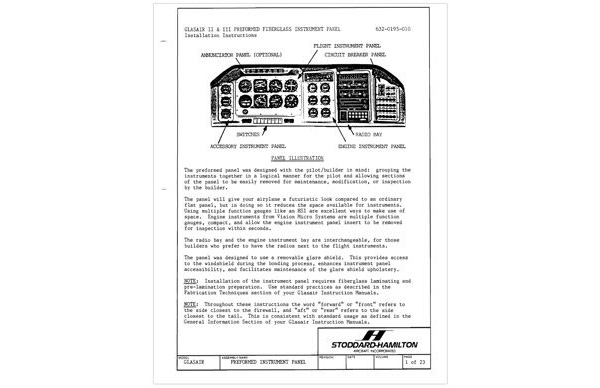 632-0195-010 Glasair II and III Preformed Fiberglass Panel Installation