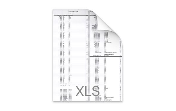 Parts List Glasair III (D Rakestraw)