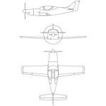 Glasair Super II 3-View Drawing