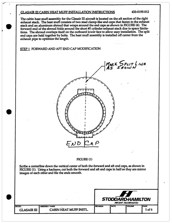 633-0195-012 Glasair III Heat Muff Installation