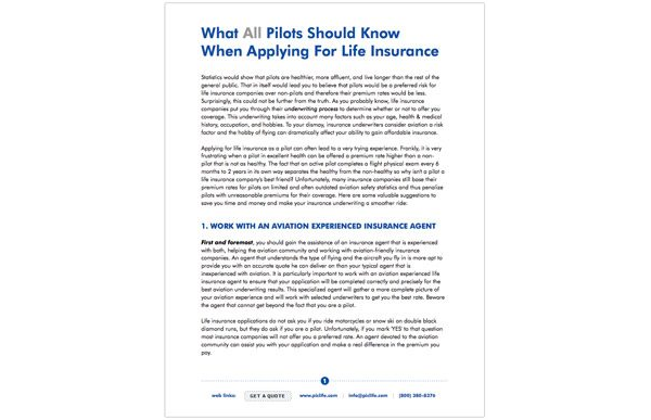 What All Pilots Should Know When Applying For Life Insurance - PIC Life