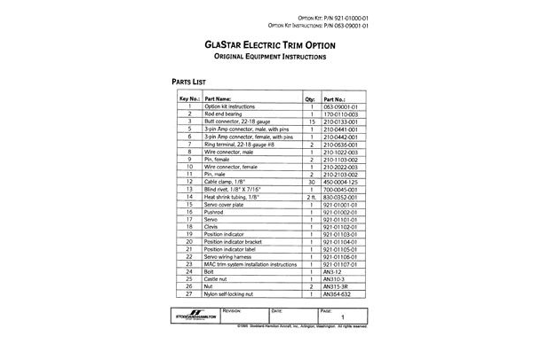 063-09001-01 GlaStar Electric Trim Instructions