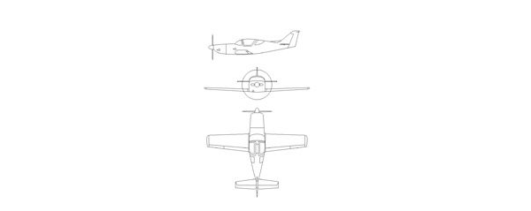 Glasair Super II 3-view drawing