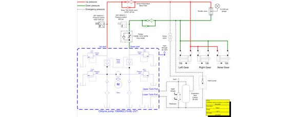 Glasair Landing Gear Hydraulic System Schematic