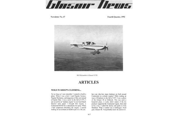 Glasair News 1992 Q4 #47