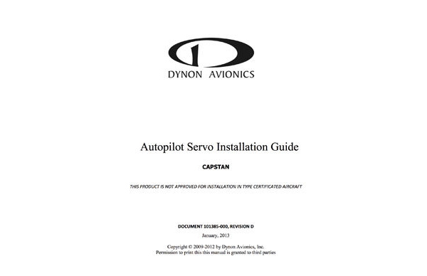 Dynon Autopilot Servo Installation Guide - Capstan