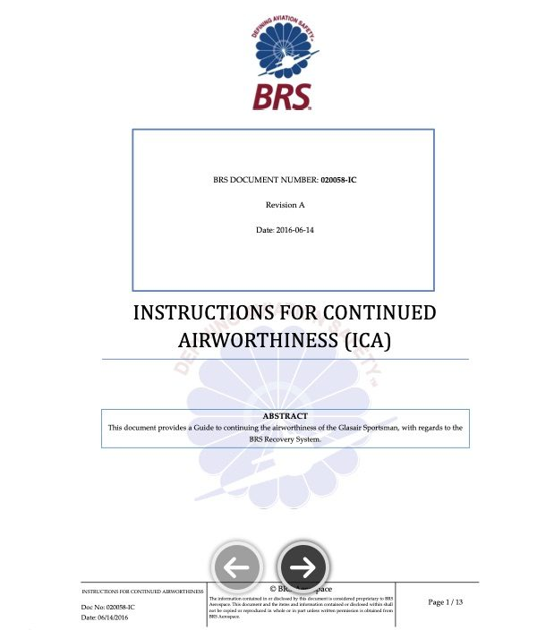 BRS Instructions for Continued Airworthiness - Sportsman