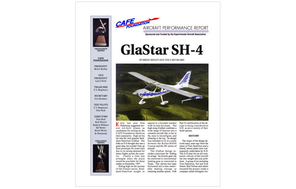 CAFE Foundation - GlaStar Aircraft Performance Report 1297