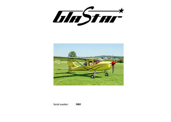 GlaStar Owner's Manual-Taildragger (POH) (Modified Swiss version)