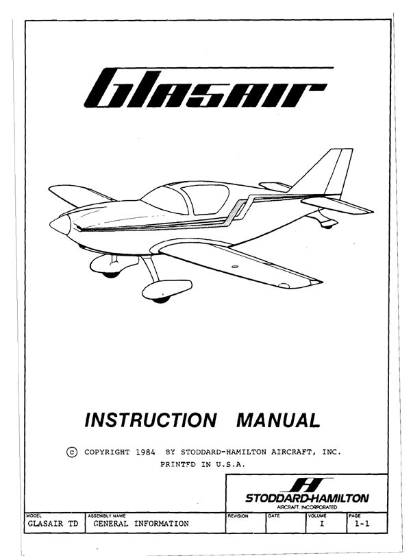 Glasair I TD-FT Construction Manual