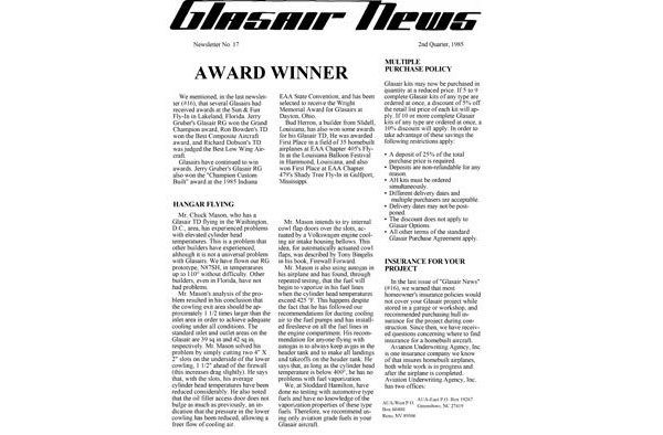 Glasair News 1985 Q2 #17