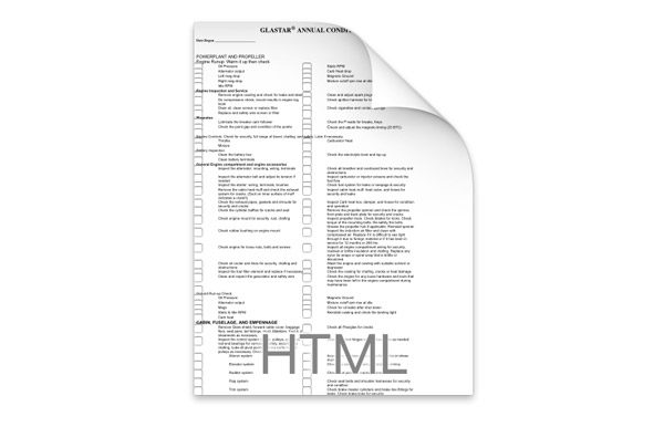 Glastar Annual Condition Inspection Checklist (HTML version)