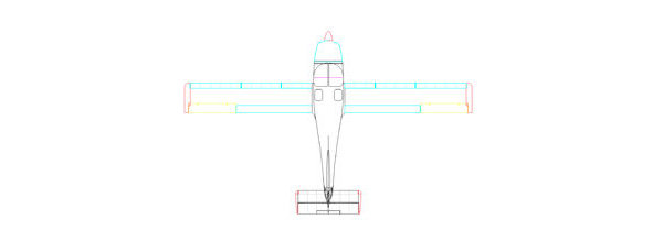 GlaStar Top View CAD Drawing (Old horizontal Stabilizer)
