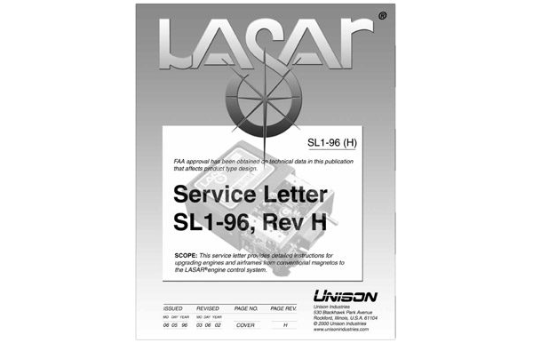 Lasar Electronic Ignition SL1-96(H) Service Letter