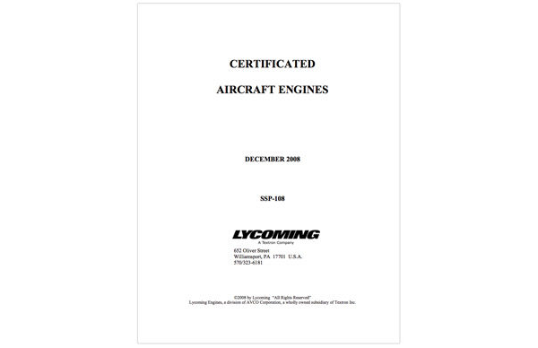 Lycoming Engines Installation Guide 2008 SSP-108