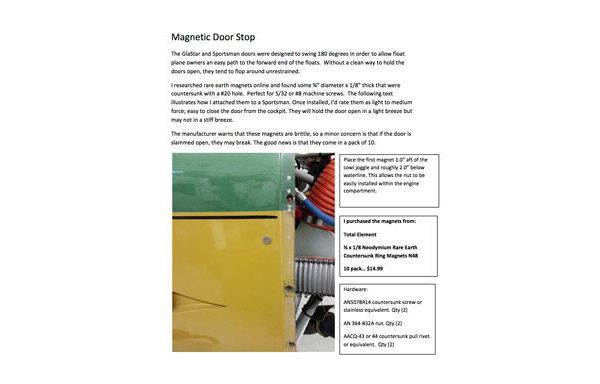 Magnetic Door Stop for GlaStar and Sportsman