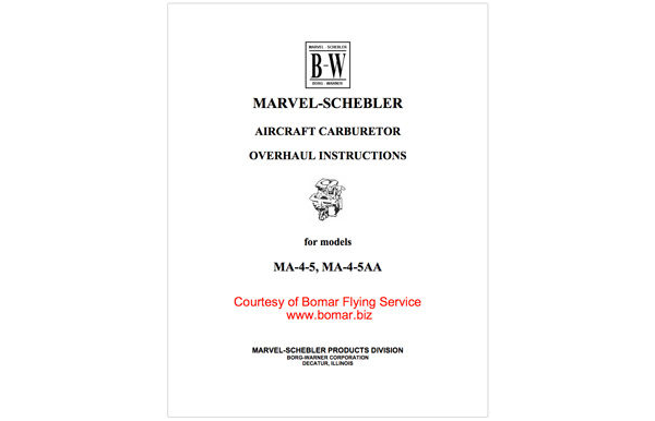 Marvel-Schebler MA-4-5 -5AA Overhaul