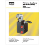 Parker Hydraulics 700 Series Hand Pump Info