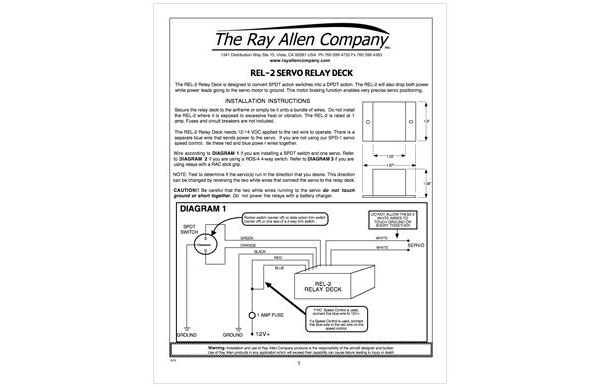 Ray Allen REL-2 Servo instructions