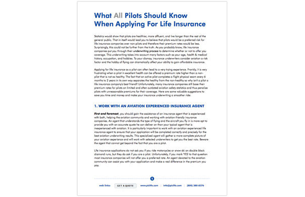 What All Pilots Should Know When Applying For Life Insurance - PIC Life